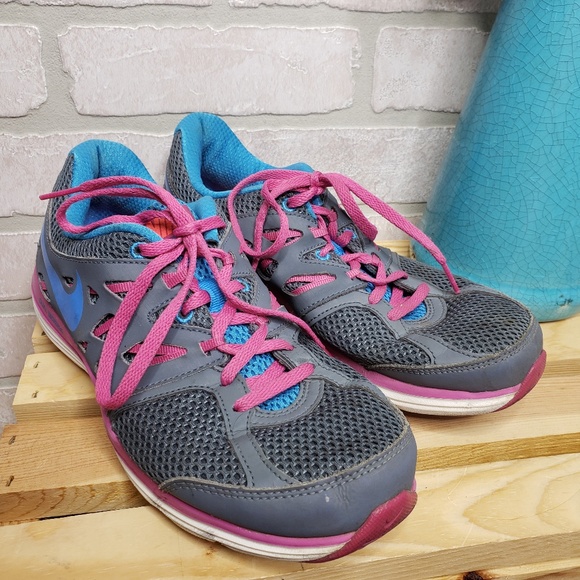 Nike Shoes - Nike Pink Blue & Gray Dual Fusion Running Shoes